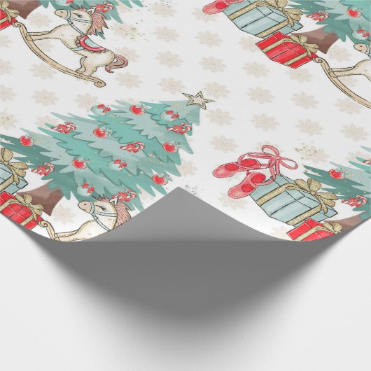 Weihnachtsbaum, Geschenke und Rock Geschenkpapier (Ecke)