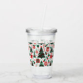 Weihnachtsbaum, Geschenke, Zuckerrohr Acryltrinkbecher (Rückseite)