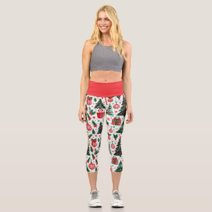 Weihnachtsbaum, Geschenke, Zuckerrohr Capri Leggings