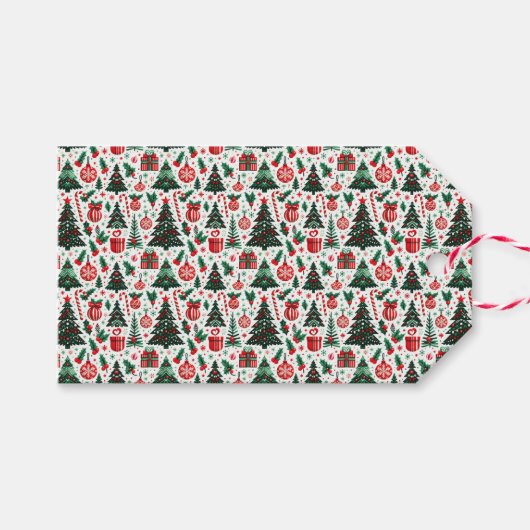 Weihnachtsbaum, Geschenke, Zuckerrohr Geschenkanhänger (Vorderseite (Horizontal))