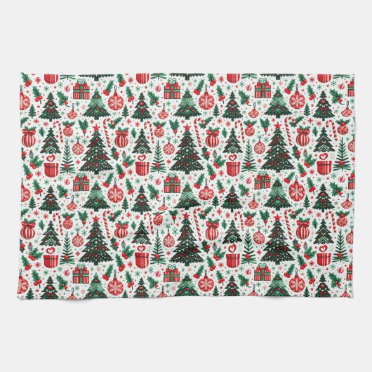 Weihnachtsbaum, Geschenke, Zuckerrohr Geschirrtuch (Horizontal)