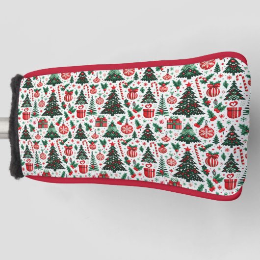 Weihnachtsbaum, Geschenke, Zuckerrohr Golf Headcover (Vorderseite)