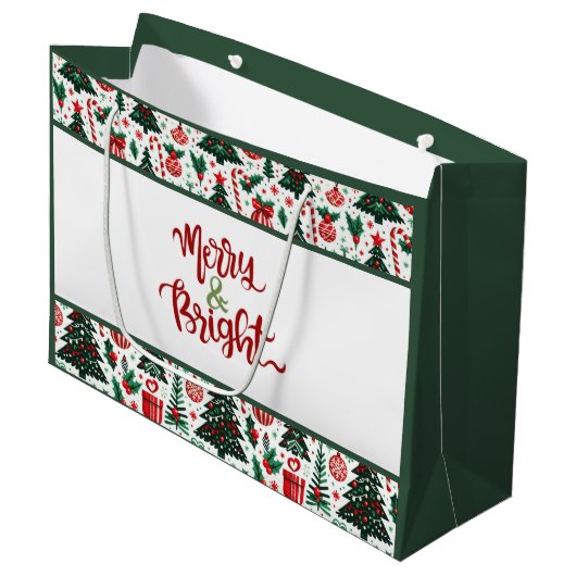 Weihnachtsbaum, Geschenke, Zuckerrohr Große Geschenktüte (Vorderseite Schrägansicht)