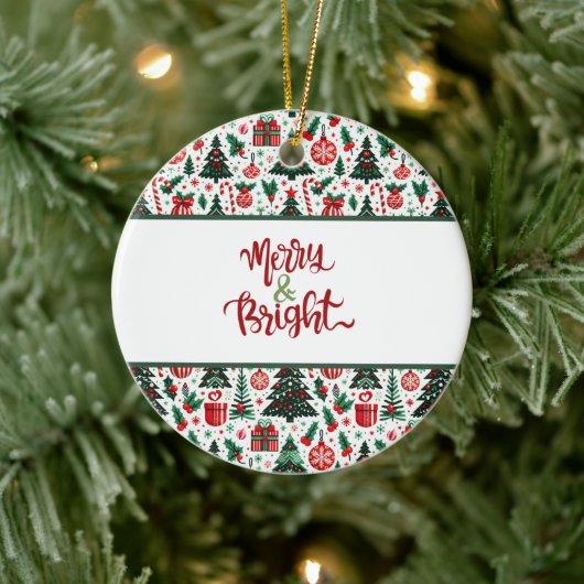 Weihnachtsbaum, Geschenke, Zuckerrohr Keramik Ornament (Baum)
