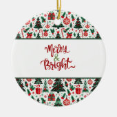 Weihnachtsbaum, Geschenke, Zuckerrohr Keramik Ornament (Vorne)