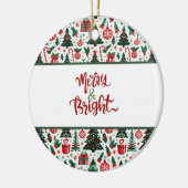 Weihnachtsbaum, Geschenke, Zuckerrohr Keramik Ornament (Links)