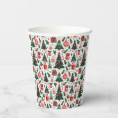 Weihnachtsbaum, Geschenke, Zuckerrohr Pappbecher (Rückseite)