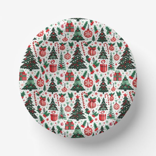 Weihnachtsbaum, Geschenke, Zuckerrohr Pappteller (Vorderseite)