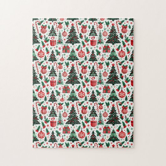 Weihnachtsbaum, Geschenke, Zuckerrohr Puzzle (Vertikal)