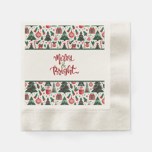 Weihnachtsbaum, Geschenke, Zuckerrohr Serviette (Vorderseite)