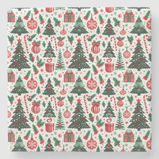 Weihnachtsbaum, Geschenke, Zuckerrohr Steinuntersetzer (Vorderseite)