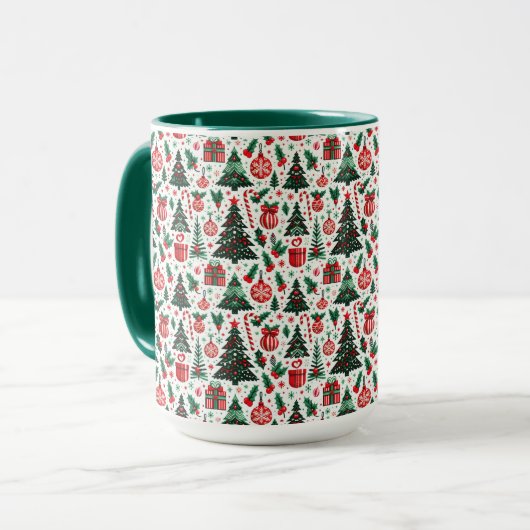 Weihnachtsbaum, Geschenke, Zuckerrohr Tasse (Vorderseite Links)