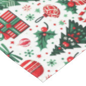 Weihnachtsbaum, Geschenke, Zuckerrohr Tischdecke (Schrägansicht)