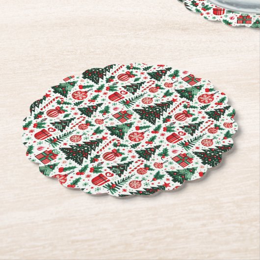 Weihnachtsbaum, Geschenke, Zuckerrohr Untersetzer (angewinkelt)