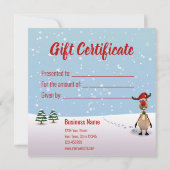 Weihnachtsbaum-Geschenkkarte des Funny Reindeer (Rückseite)