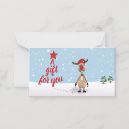 Weihnachtsbaum-Geschenkkarte des Funny Reindeer Platzkarte