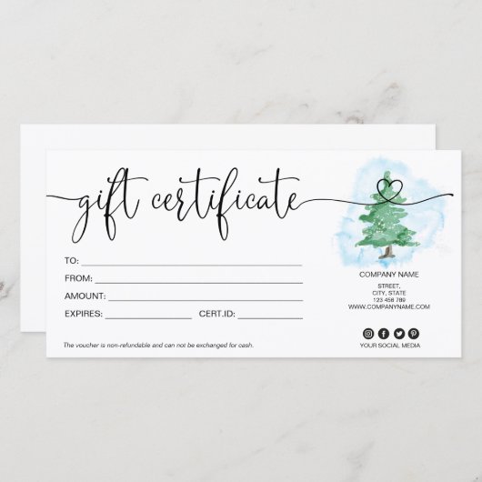 Weihnachtsbaum-Geschenkkarte hinzufügen Logo (Vorne/Hinten)