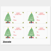 Weihnachtsbaum-Geschenkklammern Rechteckiger Aufkleber (Blatt)