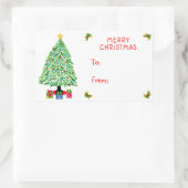 Weihnachtsbaum-Geschenkklammern Rechteckiger Aufkleber (Tasche)