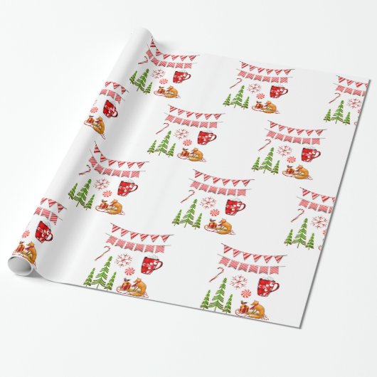 Weihnachtsbaum Geschenkpapier (Ungerollt)