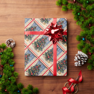 Weihnachtsbaum-Geschenkpapier im Vintage-Stil Geschenkpapier
