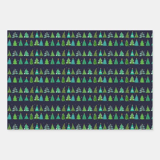 Weihnachtsbaum Geschenkpapier Set (Vorderseite)