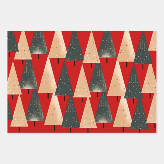 Weihnachtsbaum Geschenkpapier Set (Vorderseite 2)