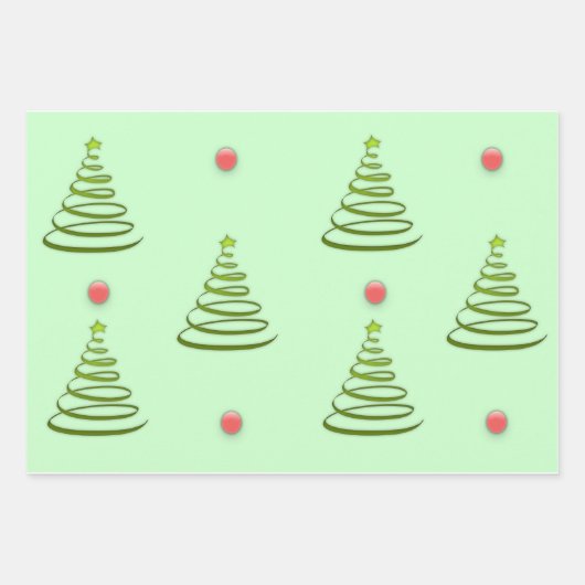 Weihnachtsbaum Geschenkpapier Set (Vorderseite)