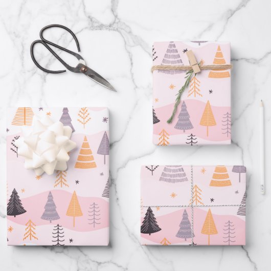 Weihnachtsbaum Geschenkpapier Set (Vorderseite)