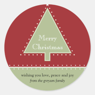 Weihnachtsbaum-Geschenksticker Runder Aufkleber