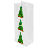 Weihnachtsbaum-Geschenktasche Geschenktüte Für Weinflaschen (Rückseite Schrägansicht)