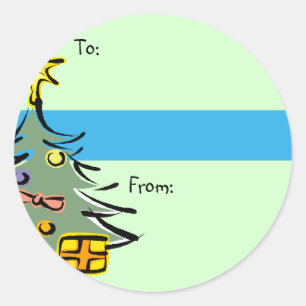 Weihnachtsbaum-Geschenktasten Runder Aufkleber