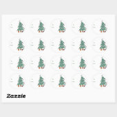 Weihnachtsbaum-Geschenktasten Runder Aufkleber (Blatt)