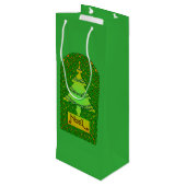 Weihnachtsbaum Geschenktüte Für Weinflaschen (Rückseite Schrägansicht)