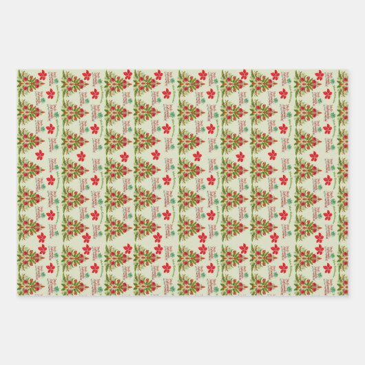 Weihnachtsbaum-Geschenkwrap der hawaiianischen Tro Geschenkpapier Set (Vorderseite)