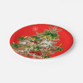 Weihnachtsbaum-Geschirr Pappteller (Schrägansicht)