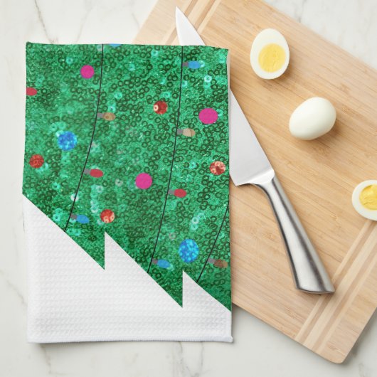 Weihnachtsbaum Geschirrtuch (Viertel Falte)