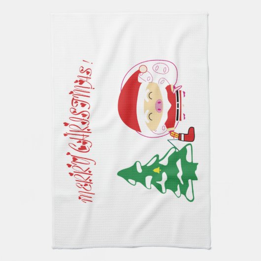 Weihnachtsbaum Geschirrtuch (Vertikal)