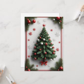 Weihnachtsbaum, geschmückt karte (Vorderseite/Rückseite Beispiel)
