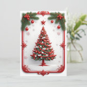Weihnachtsbaum, geschmückt karte (Stehend Vorderseite)
