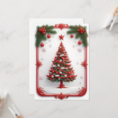 Weihnachtsbaum, geschmückt karte (Vorderseite/Rückseite Beispiel)
