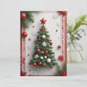 Weihnachtsbaum, geschmückt karte (Stehend Vorderseite)