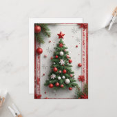 Weihnachtsbaum, geschmückt karte (Vorderseite/Rückseite Beispiel)