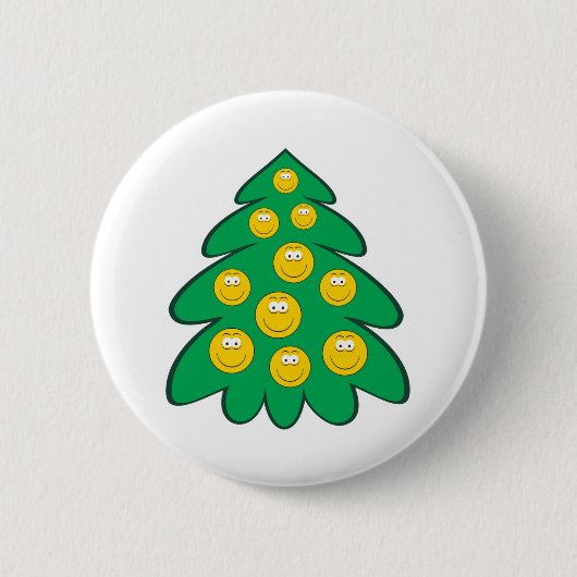 Weihnachtsbaum-Gesicht Button (Vorderseite)