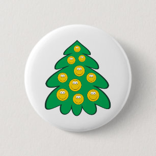 Weihnachtsbaum-Gesicht Button