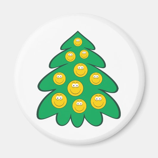 Weihnachtsbaum-Gesicht Magnet (Vorne)