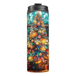 Weihnachtsbaum gestanztes Glas Tumbler Geschenk Thermosbecher