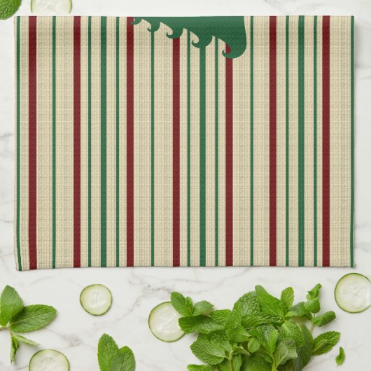 Weihnachtsbaum gestreift geschirrtuch (Gefaltet)