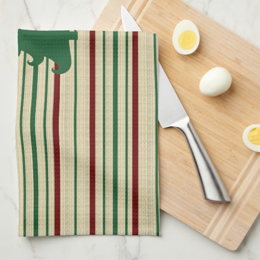 Weihnachtsbaum gestreift geschirrtuch (Viertel Falte)
