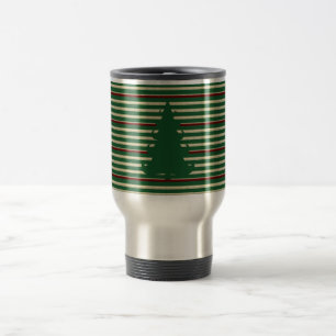 Weihnachtsbaum gestreift reisebecher